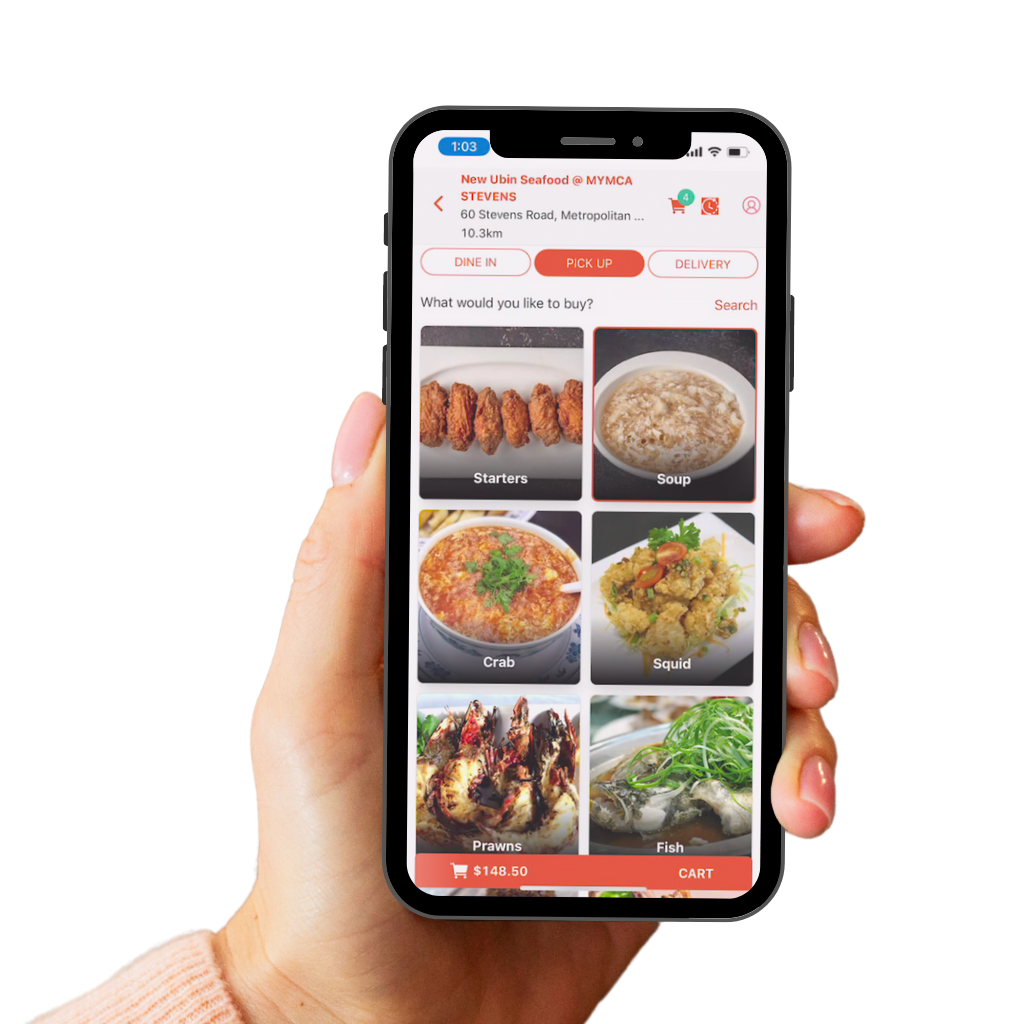Rewardly mobile ordering on an Apple iPhone