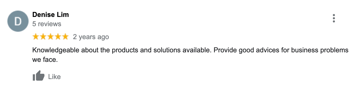 Customer review captured in the original EISOL article