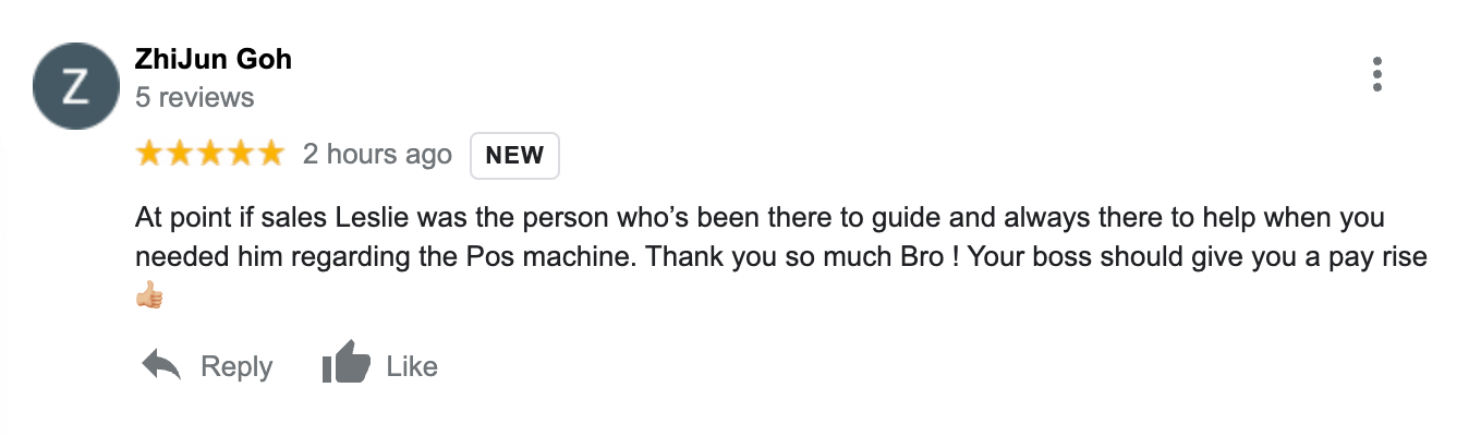 Customer review captured in the original EISOL article